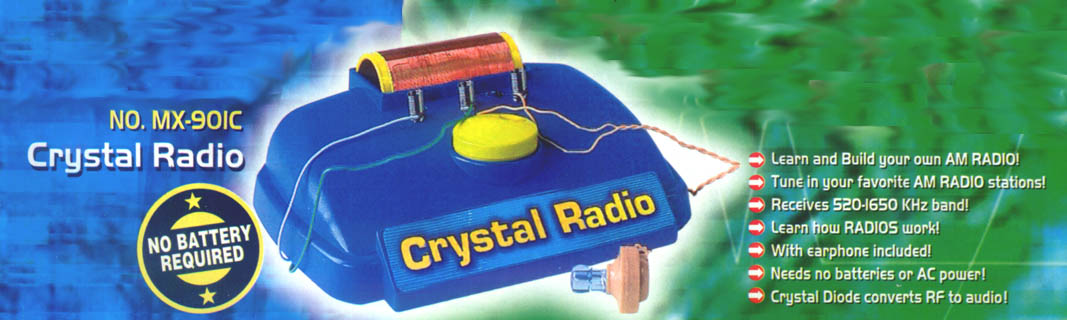 Simple, almost ready to use crystal radio. Learns the basics of how radios work