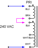 240VAC Primary Wiring